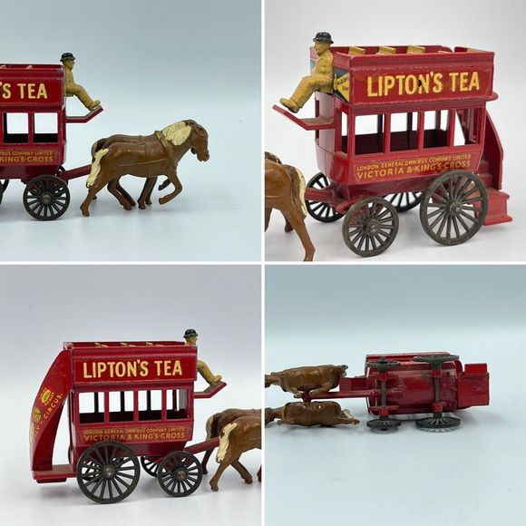 Matchbox Lesney Models of Yesteryear No. 12 Horse Bus Lipton's Tea No Box - Picture 7 of 16